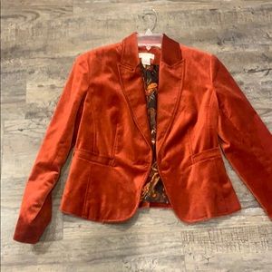 Rust colored velvet blazer